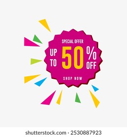 Verkauf bis zu 50% off-Label-Aufkleber, Gold runde Kreis Zickzack-Rand-Badge-Symbole für Werbung Rabatt-Produkt, Golden Vektor-Design glänzend für Verpackung Design-Element oder Shopping-Website