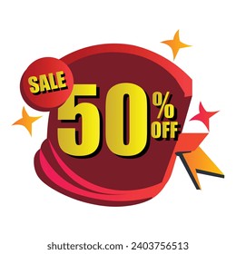 Sale 50% off offer vector illustration 