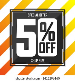 Sale 50% off, poster design template, special offer, vector illustration