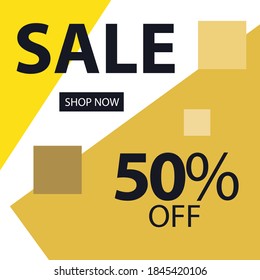 Sale 50% off Shop Now Label Tag Vector Template Design Illustration