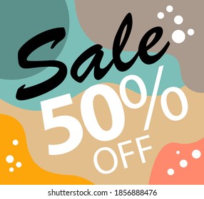 Sale 50% off Shop Now Label Tag Vector Template Design Illustration