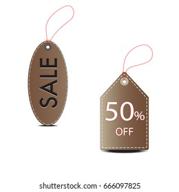 Sale and 50% OFF tag icon, vector illustration. Flat design style