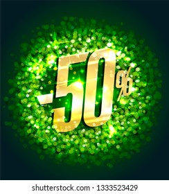 Sale up to 50% off, vector advertising poster