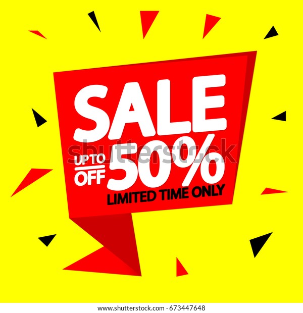 Sale 50 Percent Off Banner Design Stock Vector (Royalty Free) 673447648