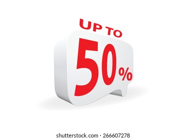 Sale up to 50 percent white sale 50 %