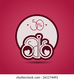 Sale. 50%. Vector illustration for your business.