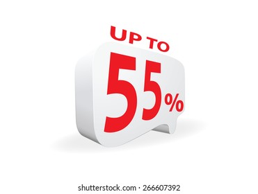 Sale up to 55 percent white sale 55 %