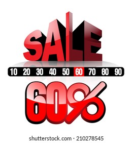 Sale 60%, vector illustration for your design, eps10, 4 layers, easy editable