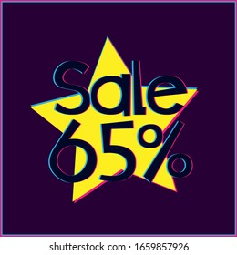 sale 65%, beautiful greeting card background or template banner with summer theme. vector design illustration
