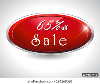 sale, 65 off sale - Red and silver Badge in Vector eps10 form