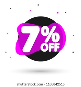 Sale 7% off, bubble banner design template, discount tag, app icon, vector illustration 