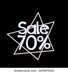 sale 70%, beautiful greeting card background or template banner with black theme. vector design illustration