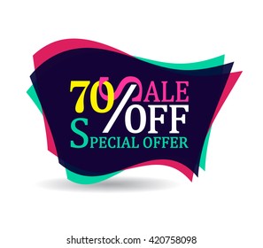 sale 70 off discount tag special offer colorful icon sign sticker poster design