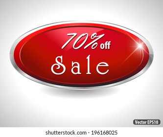 sale, 70 off sale - Red and silver Badge in Vector eps10 form