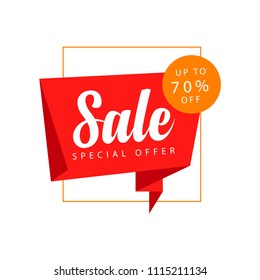 Sale up to 70% off Special Offer Vector Template Design Illustration