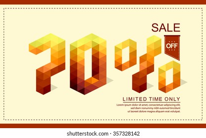 Sale 70 % off . for your promotion concept  . Creative business promotional
