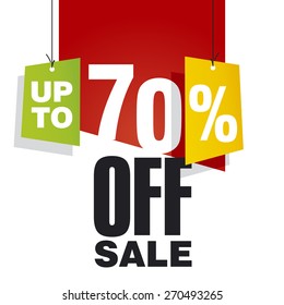 Sale Up To 70 Percent Off Red Background