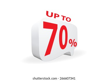 Sale up to 70 percent white sale 70 %