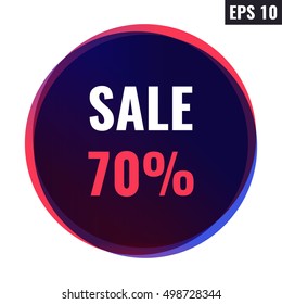 Sale 70%. Vector icon design illustration on white background. Can be used for business, store, advertising.