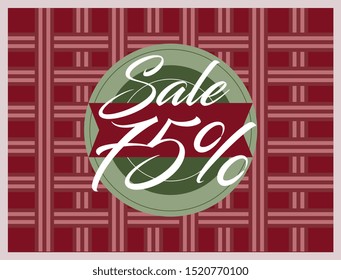 sale 75%, beautiful greeting card background or banner with vintagel theme. design illustration