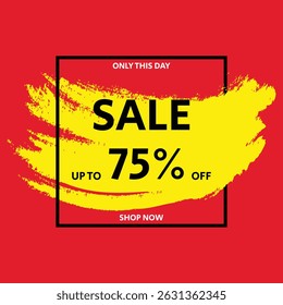Sale 75% Off Brush Stroke Promotion