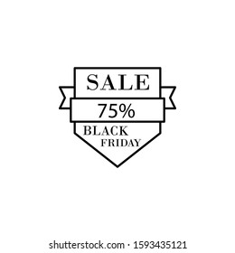 Sale, 75 percent, black friday icon. Simple thin line, outline vector of black friday icons for ui and ux, website or mobile application