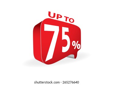 Sale up to 75 percent red