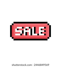 sale 8 bit icon text pixel art sale  sign for video games 