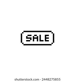 sale 8 bit icon text pixel art sale  sign for video games 