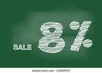 sale 8 percent drawing on blackboard