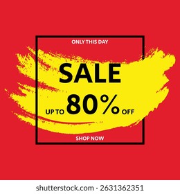 Sale 80% Off Brush Stroke Promotion
