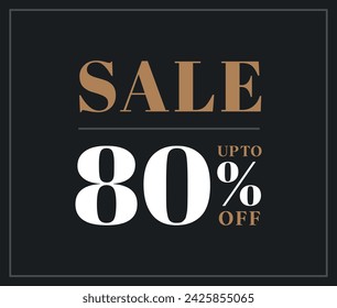 Rebajas hasta 80% de descuento. Ochenta por ciento de descuento. Símbolo de oferta especial. Promoción de descuento. Diseño vectorial.