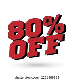 Sale 80 percent off banner. Vector illustration.
