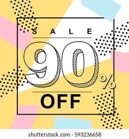 Sale 90% design vector