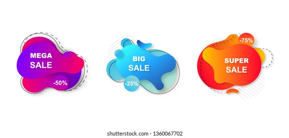 Sale abstract background with modern liquid gradient shape. Creative  geometric vector poster for your design. Vector illustration.