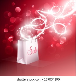Sale - abstract background with shopping bag - eps10