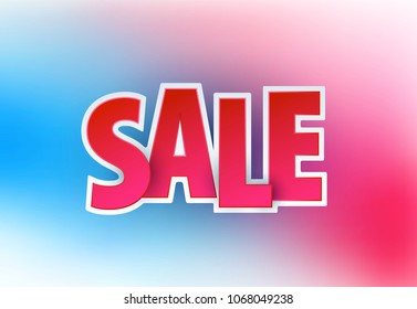 Sale abstract banner template design on soft elegant background. Special offer, colourful letters for shopping, promo, holidays, promotion. Typography, lettering for website, flyer. vector