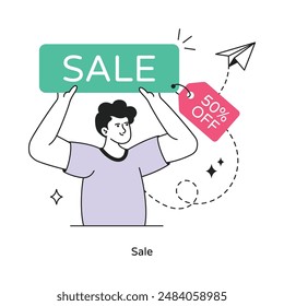 Sale abstract concept vector in a flat style stock illustration