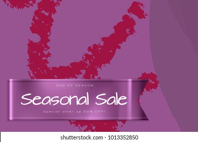 Sale advertisement banner on hand drawn background . Sale trendy poster. Rough colorful doodle fun special offer banner template.