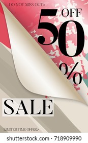 Sale advertisement banner on hand drawn background