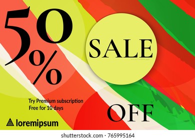 Sale advertisement banner on hand drawn background with rough sale lettering. Sale trendy poster. Rough colorful doodle fun special offer banner template.