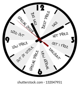 Sale advertisement concept with clock