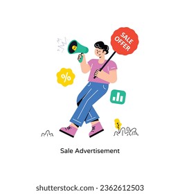 Sale Advertisement Flat Style Design Vector illustration. Stock illustration