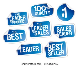Sale advertisign stickers collection - best seller, leader, 100% quality