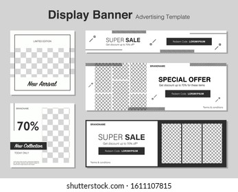 Sale advertising template collection for promotion sale Editable sale banner for social media post, web and internet. Promotion sale bundle