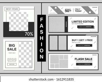 Sale advertising template collection for promotion sale Editable sale banner for social media post, web and internet. Promotion sale bundle