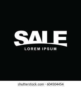 sale alphabet letter logo brand template logotype - below round under cut