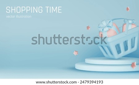 Sale background. 3D gold podium. Product exhibition. Discount percent. Shopping offer. Shop promotion. Glowing showcase. Vector banner design