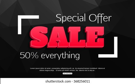 Sale background. 50% off. Vector illustration.
