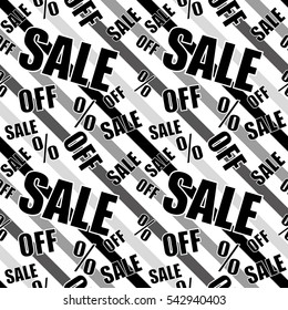 Sale background Black and gray color Closeout seamless pattern, Clearance wallpaper Selloff and Sellout theme